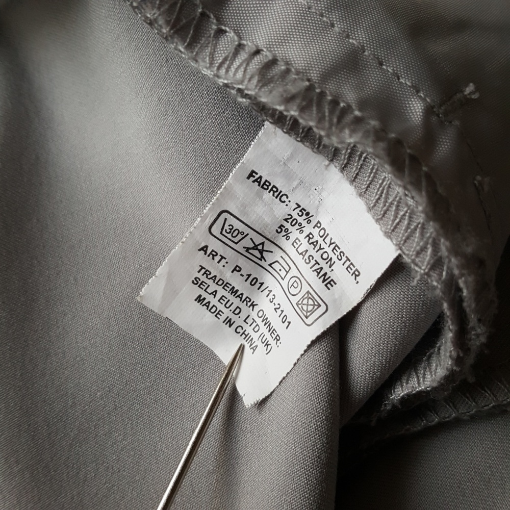 Sela Collection Solid Gray Work Trousers - image 8